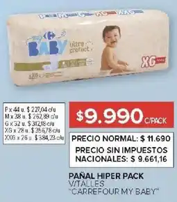 Carrefour Carrefour my baby pañal hiper pack v/talles oferta