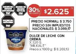 Carrefour Milkaut dulce de leche con crema oferta