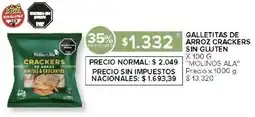 Carrefour Molinos ala galletitas de arroz crackers sin gluten oferta