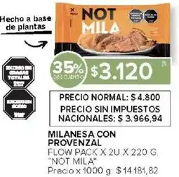 Carrefour Not mila milanesa con provenzal flow oferta
