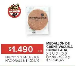 Carrefour Medallón de carne vacuna congelada oferta