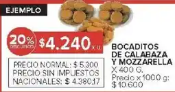 Carrefour Bocaditos de calabaza y mozzarella oferta