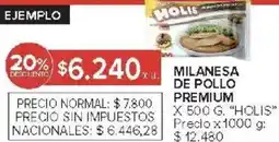 Carrefour Holis milanesa de pollo premium oferta
