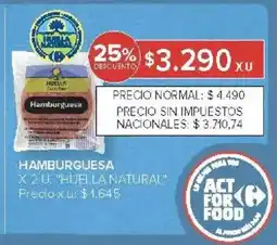 Carrefour Huella natural hamburguesa oferta