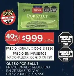 Carrefour Silvia queso por salut fraccionado reducido en grasas oferta
