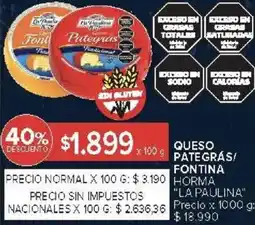 Carrefour La paulina queso pate grás/ fontina horma oferta