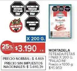 Carrefour Paladini mortadela feteada fetas finas oferta