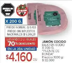 Carrefour Puente de ronda jamón cocido bajo en sodio oferta