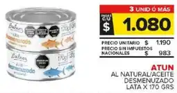 Carrefour Maxi Atun al natural/aceite desmenuzado lata oferta