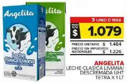 Carrefour Maxi Angelita leche clasica liviana/ descremada uht tetra oferta