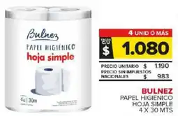 Carrefour Maxi Bulnez papel higienico hoja simple oferta
