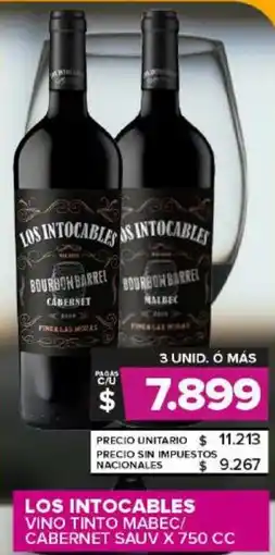 Carrefour Maxi Los intocables vino tinto mabec/ cabernet sauv oferta