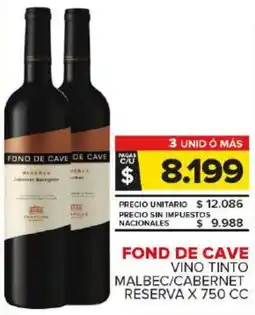 Carrefour Maxi Fond de cave vino tinto malbec/cabernet reserva oferta