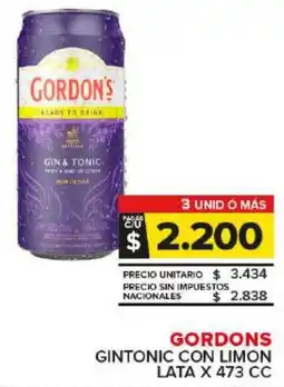 Carrefour Maxi Gordons gintonic con limon lata oferta