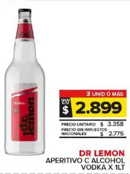 Carrefour Maxi Dr lemon aperitivo c alcohol vodka oferta