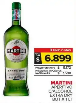 Carrefour Maxi Martini aperitivo c/alcohol extra dry bot oferta