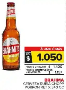 Carrefour Maxi Brahma cerveza rubia chopp porron ret oferta