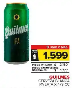 Carrefour Maxi Quilmes cerveza blanca ipa lata oferta