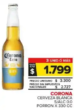 Carrefour Maxi Corona cerveza blanca s/alc 0.0 porron oferta