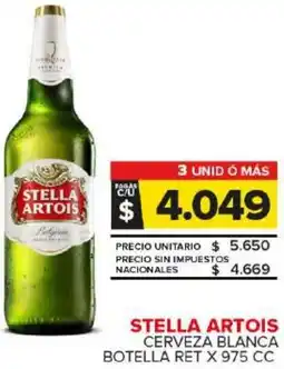 Carrefour Maxi Stella artois cerveza blanca botella ret oferta