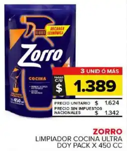 Carrefour Maxi Zorro limpiador cocina ultra doy pack oferta