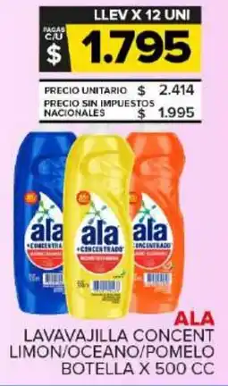 Carrefour Maxi Ala lavavajilla concent limon/oceano/pomelo botella oferta