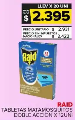 Carrefour Maxi Raid tabletas matamosquitos doble accion oferta