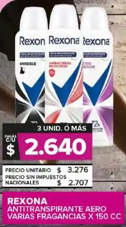 Carrefour Maxi Rexona antitranspirante aero varias fragancias oferta