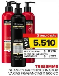 Carrefour Maxi Tresemmé shampoo/acondicionador varias fragancias oferta