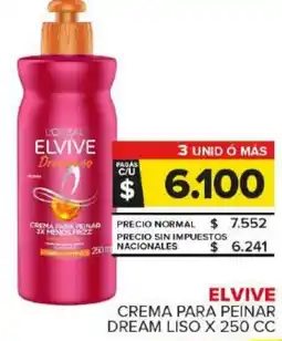 Carrefour Maxi Elvive crema para peinar dream liso oferta