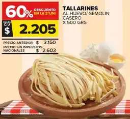 Carrefour Maxi Tallarines al huevo/semolin casero oferta