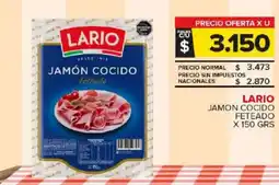 Carrefour Maxi Lario jamon cocido feteado oferta