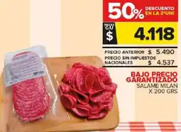 Carrefour Maxi Bajo precio garantizado salame milan oferta