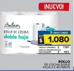 Carrefour Maxi Bulnez rollo de cocina doble hoja oferta