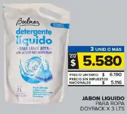 Carrefour Maxi Bulnez jabon liquido para ropa doypack oferta