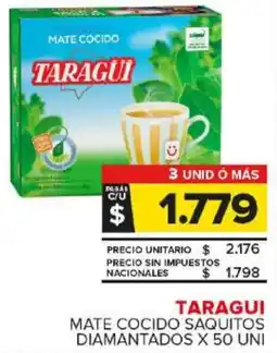 Carrefour Maxi Taragui mate cocido saquitos diamantados oferta