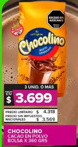 Carrefour Maxi Chocolino cacao en polvo bolsa oferta