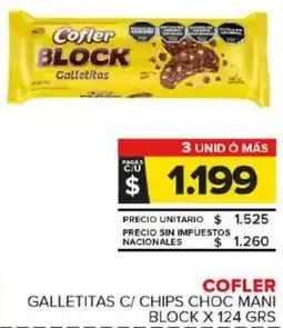 Carrefour Maxi Cofler galletitas c/ chips choc mani block oferta