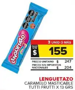Carrefour Maxi Lenguetazo caramelo masticable tutti frutti oferta