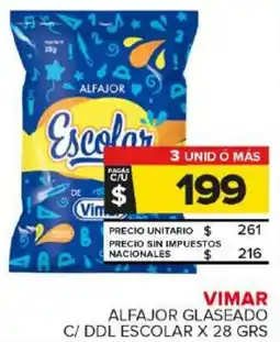 Carrefour Maxi Vimar alfajor glaseado c/ ddl escolar oferta