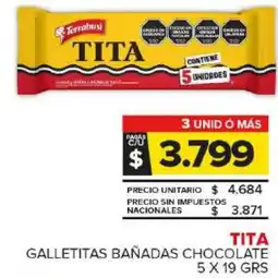 Carrefour Maxi Tita galletitas bañadas chocolate oferta