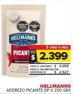 Carrefour Maxi Hellmann's aderezo picante dp oferta