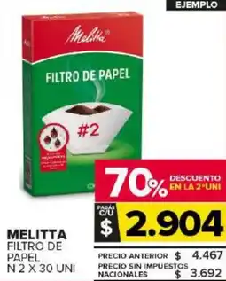 Carrefour Maxi Melitta filtro de papel n 2 oferta