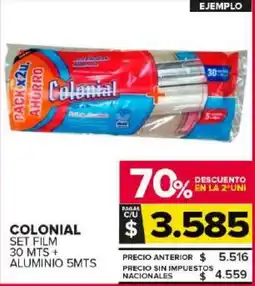 Carrefour Maxi Colonial set film 30 mts + aluminio oferta