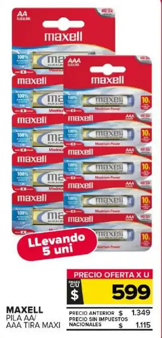 Carrefour Maxi Maxell pila AA/ AAA tira maxi oferta