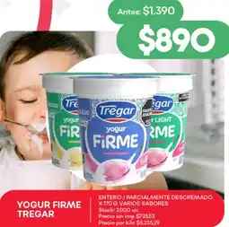 Supermercados Tadicor Yogur firme tregar entero/parcialmente descremado oferta