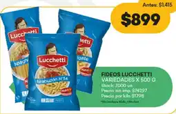 Supermercados Tadicor Lucchetti fideos variedades oferta