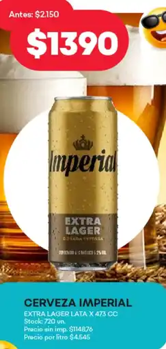 Supermercados Tadicor Cerveza imperial extra lager lata oferta