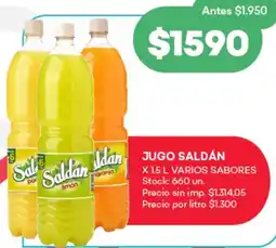 Supermercados Tadicor Saldan jugo varios sabores oferta