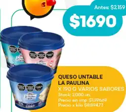 Supermercados Tadicor La paulina queso untable oferta